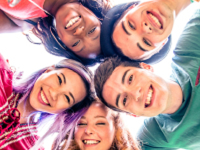 Group of smiling teens