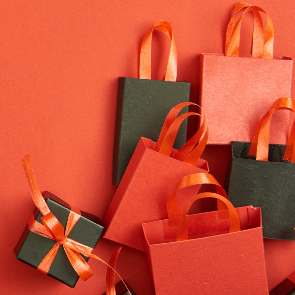 gift bags and bows
