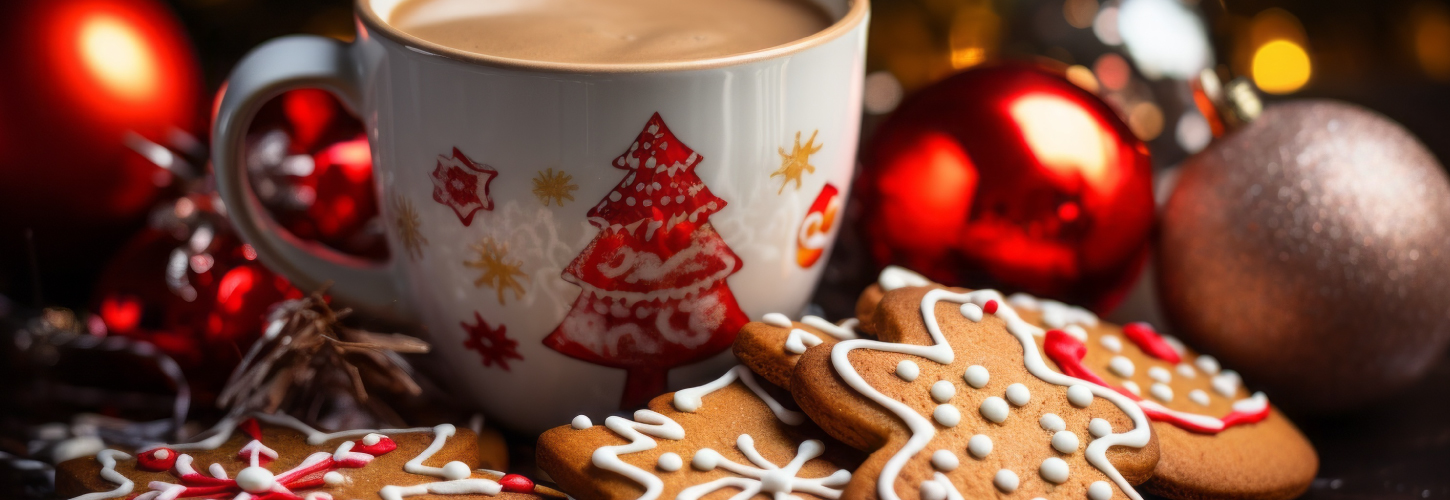 hot chocolate and gingerbread cookies