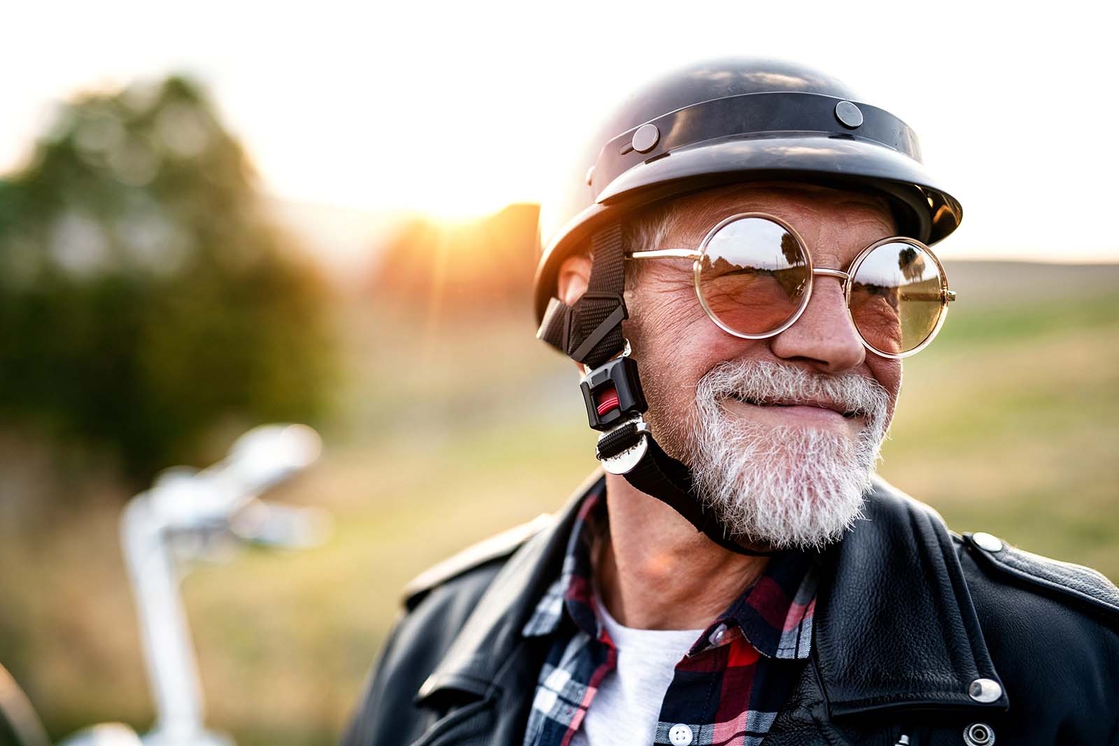 man wearing motorcycle helmet